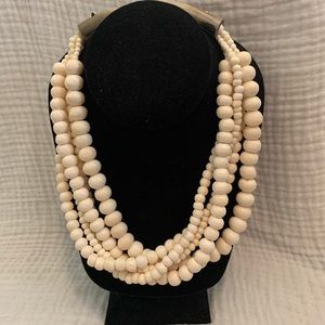 Cream Multi-Strand Beaded Necklace
